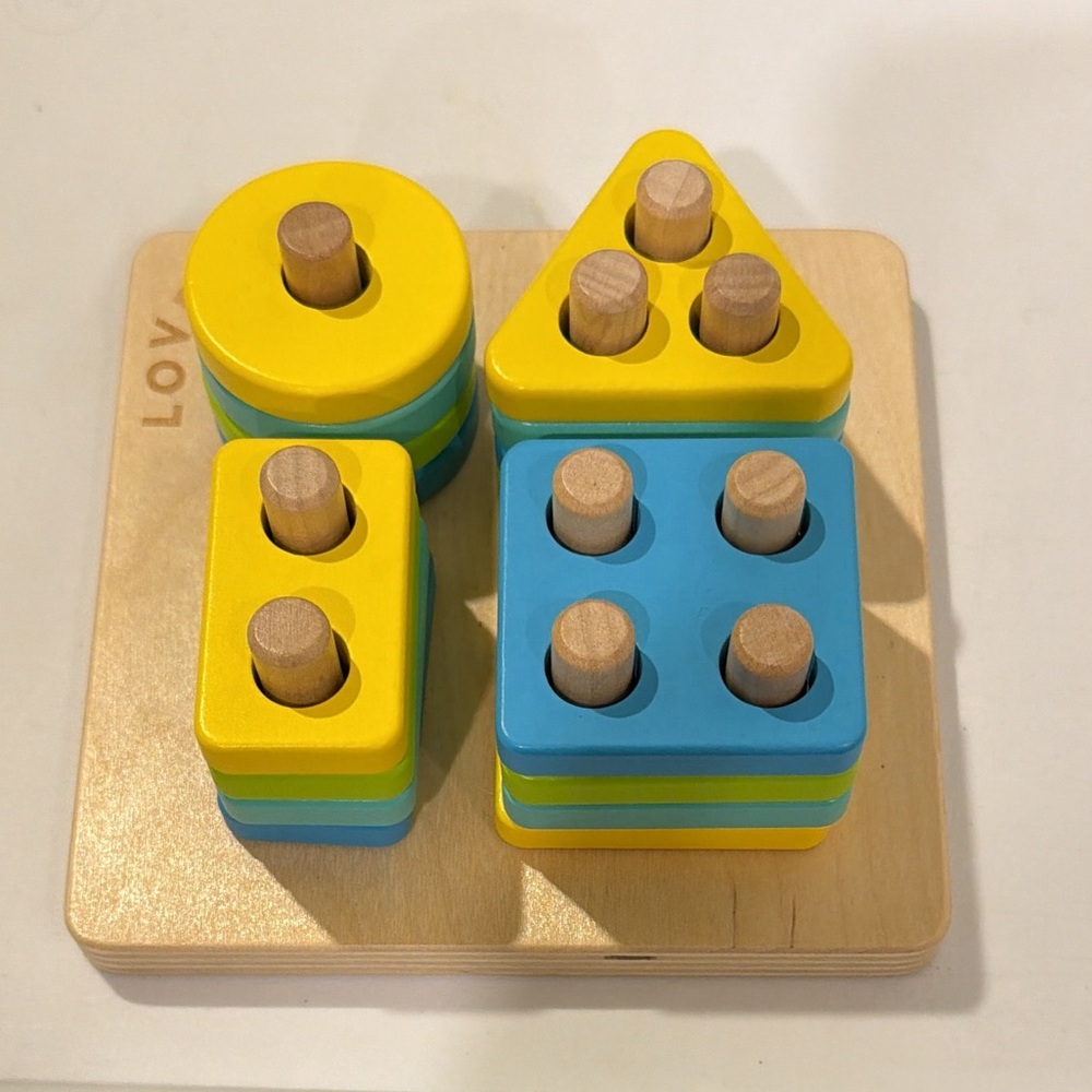 Lovevery Colorful Wooden Shape Sorting Toy
